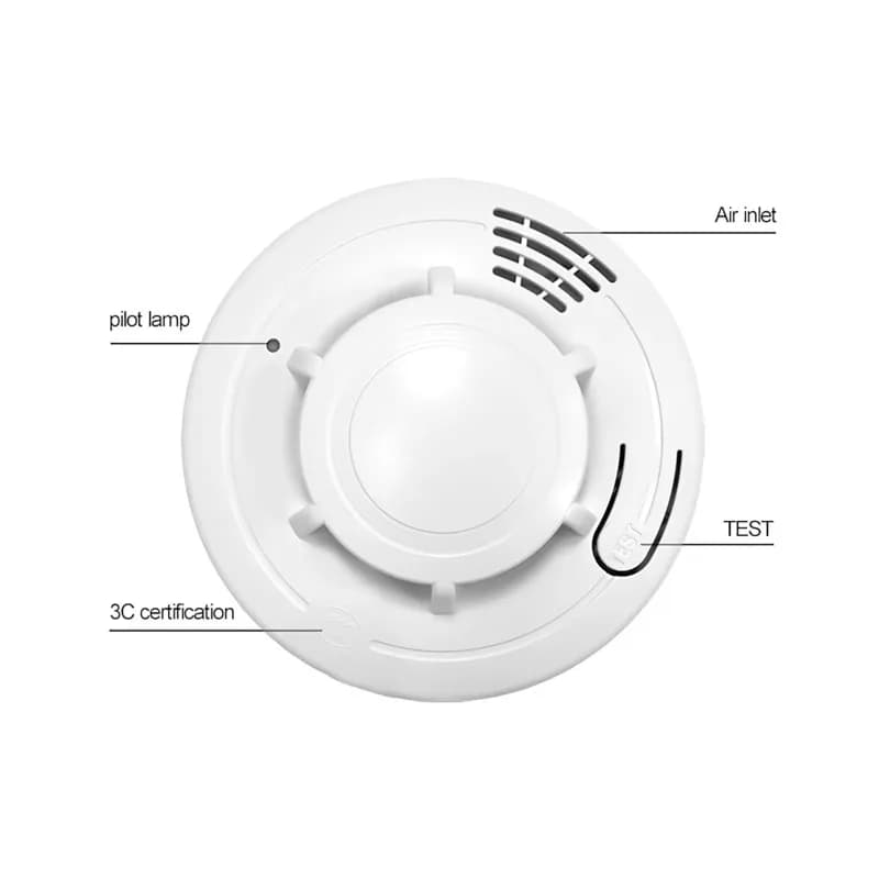 Rilevatore di Fumo Domestico con Allarme Sonoro e Luminoso, Allarme Specifico per Fumo Indipendente