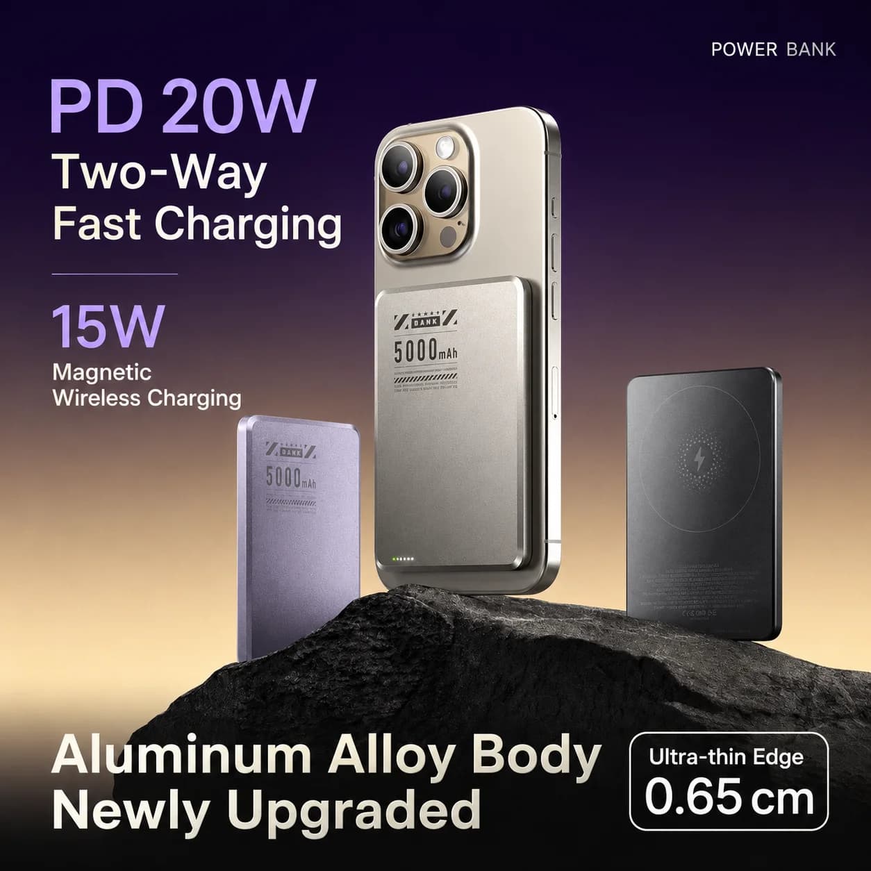2027 New Magnetic Power Bank,10000mAh Ultra Slim Qi2 Wireless Portable External Battery for Magsafe for IPhone Samsung Huawei