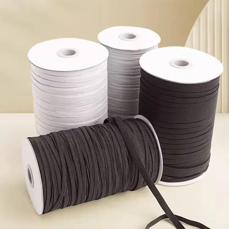 10 M/rotolo 3/4/5/6/8/10mm High Elastic Tape Braided Rubber Tape Corda for FAI DA TE Indumento Mask Cordino Accessories for Sewing