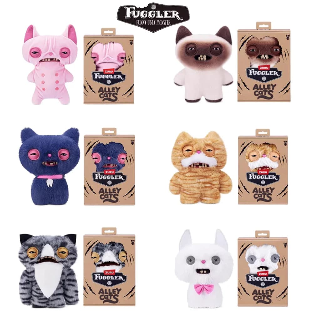 Peluche Originale Fuggler Monster, Gatto Senza Pelo, Gatto Misto, Gatto Arancione, Gatto Siamese, Giocattoli di Peluche, Souvenir Regalo di Tendenza con Scatola
