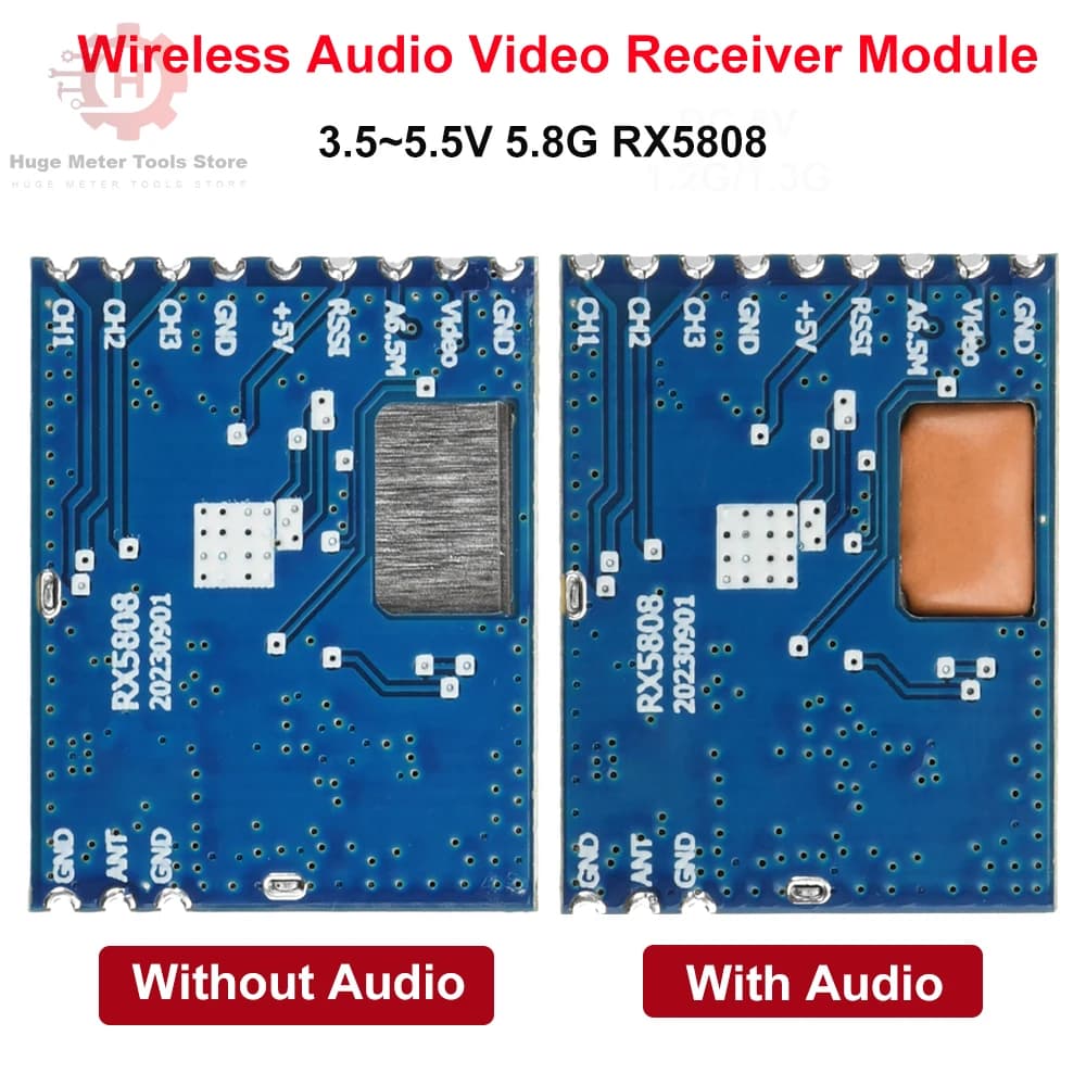 Modulo ricevitore 5.8G RX5808 Modulo ricevitore audio video wireless Controllo SPI per sistemi FPV Larghezza di banda per elicottero RC 4,8 ~ 6,0 GHz
