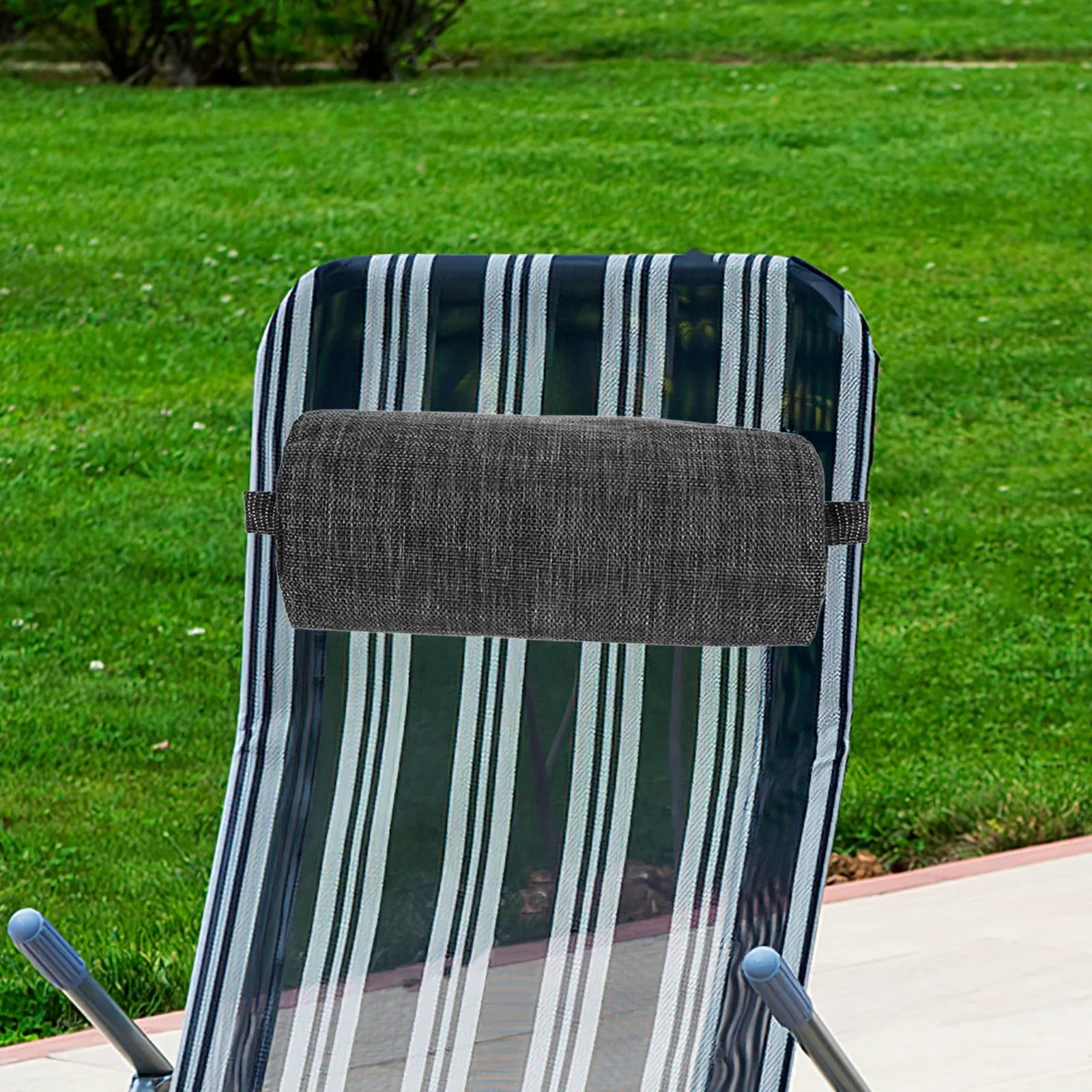 Cuscino per la testa per sedia a sdraio, ricambio per poggiatesta di reclinabile da esterno, per patio, piscina, relax estivo, supporto ergonomico per collo e zona lombare