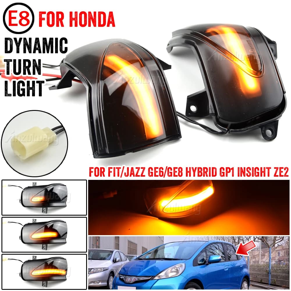 Lampeggiante dinamico per Honda Fit Jazz GE INSIGHT ZE LED indicatore di direzione freccia ripetitore specchio lampeggiatore 2009 2013 coppia