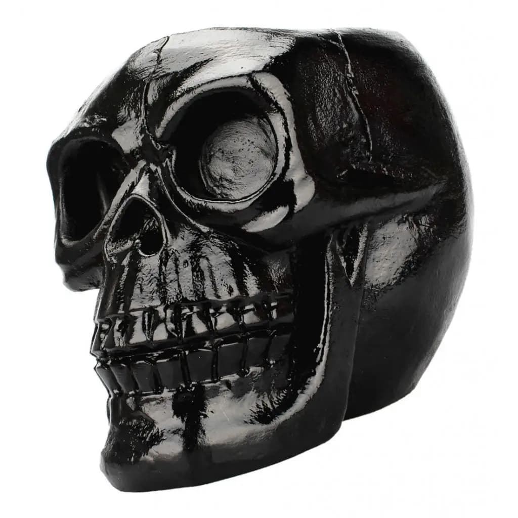 Skull Pen Holder Resin Makeup Brush Organizer Storage Tube Decorative Desktop Box for Home Gift Halloween Decor