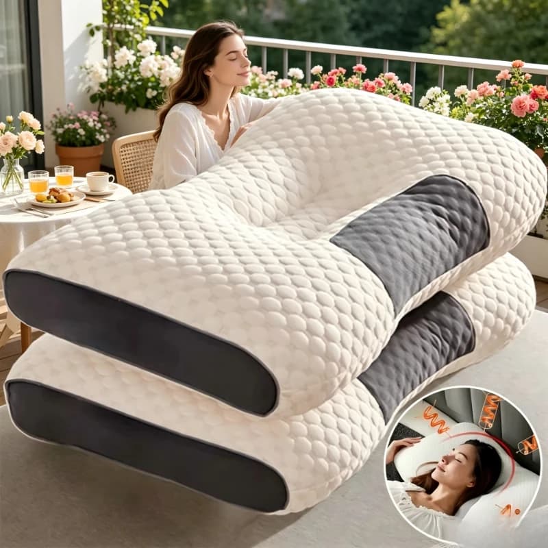 Cuscino ortopedico per il supporto del collo, 2 pezzi, cuscino per il collo Comfort SPA, design ergonomico con 3 diverse opzioni di altezza