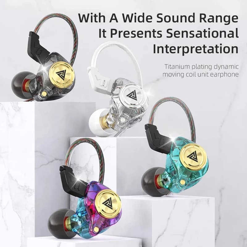 Music Monitor Bass Headphones Noise CanceQKZ AK3 FiLe Wired Earphone with Microphone HiFi lling Headset For Sport Gaming Earbuds
