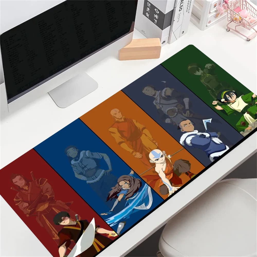 Kawaii Deskmat Anime Avatar l'ultimo Airbender Mouse Pad accessori per giochi per Pc gomma Tapis De Souris tastiera tappeto tappetino per Mouse