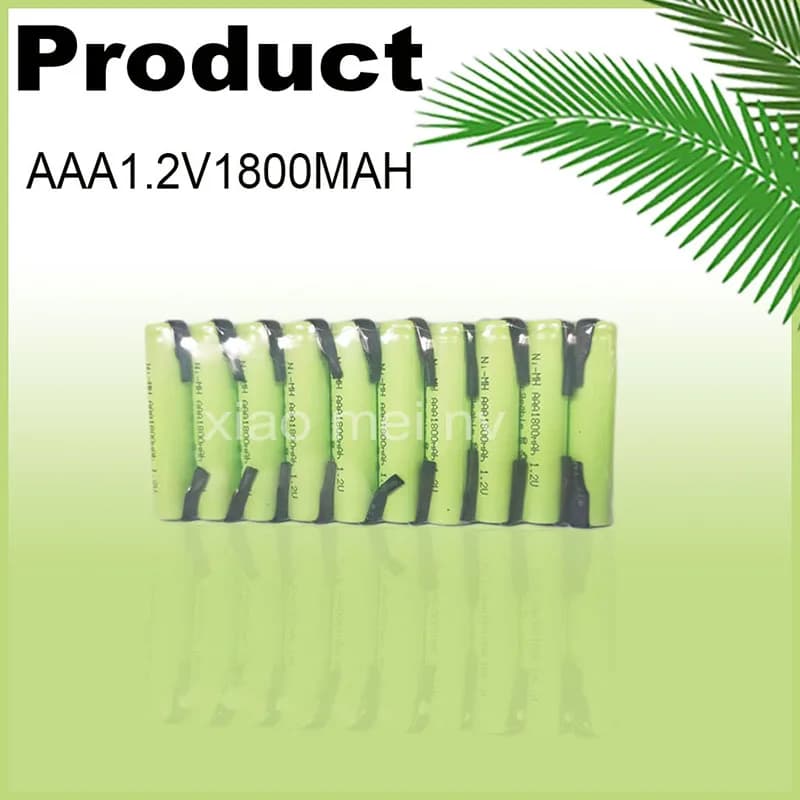 AAA 1.2V 1800mAh Ni-MH rechargeable battery with welding tabs, for electric shaver, razor, toothbrush