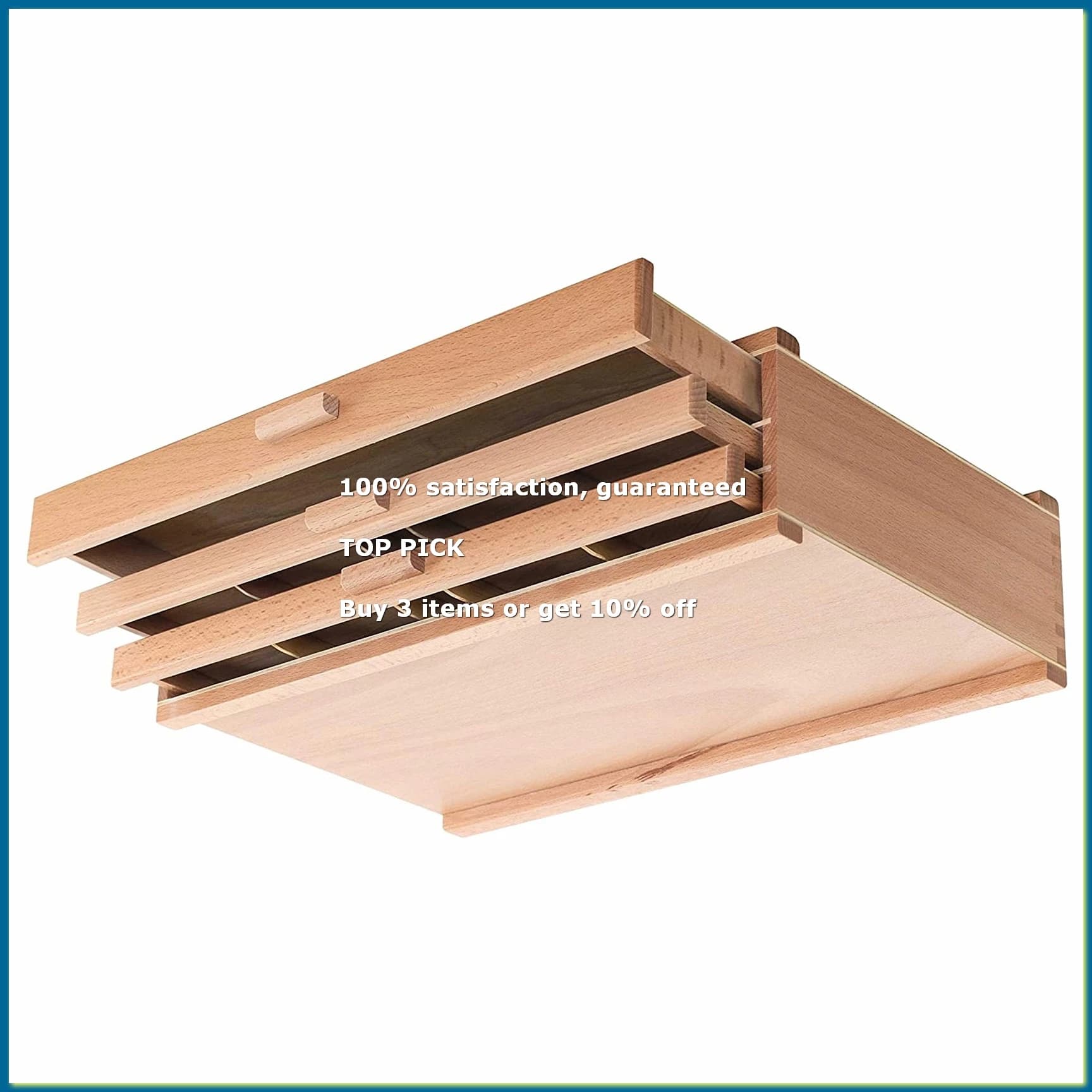 3 Layer Artist Wood Storage Box for Pencil Pen Pastel Marker Art Set Student Painting Tool