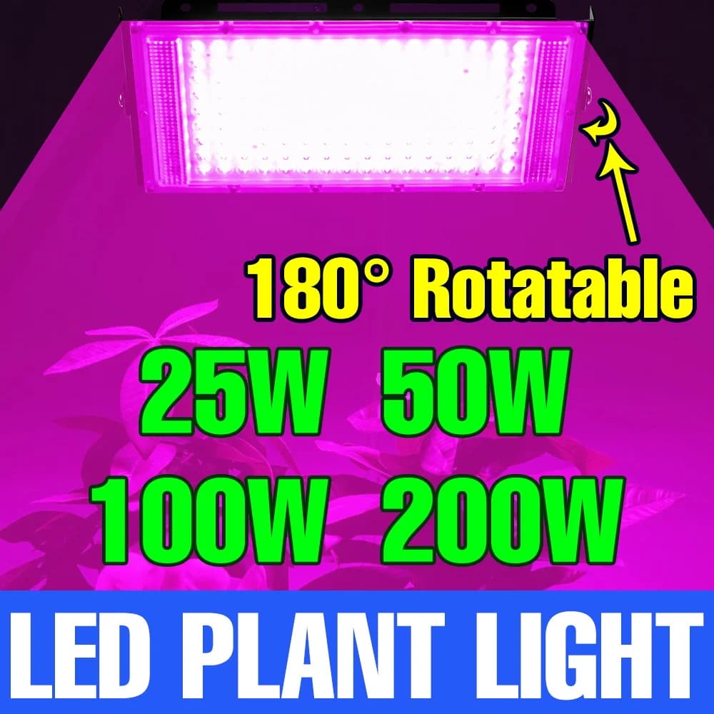 200W LED Plant Grow Light Full Spectrum Seedings Fill Lamp Greenhouse Tent Vegs Flowers Cactus Hydroponic Cultivation Lighting