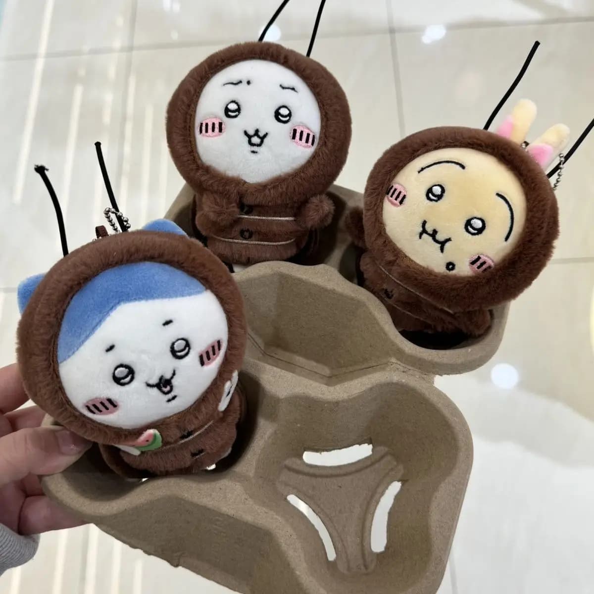 Portachiavi Peluche a Forma di Scarabeo Chikawas, Hachiware Usagi, Ciondolo Borsa Animale Imbottito Kawaii, Regalo Cartone Animato Carino per Ragazzi e Ragazze, Casuale