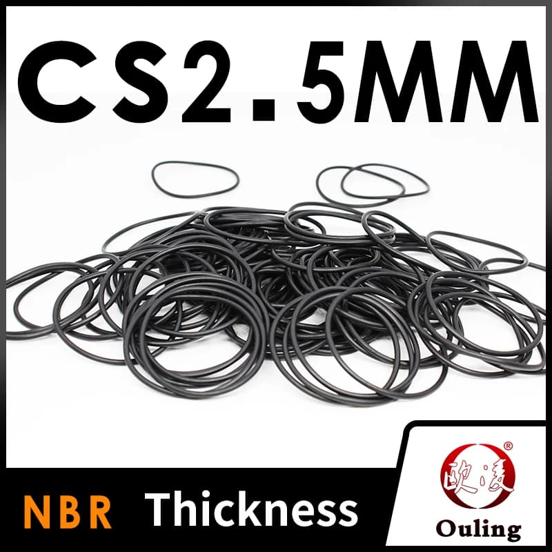 Thickness CS2.5mm Black NBR Nitrile Rubber O-rings Seals Gasket Washer Temperature Resistant Wear-Resistant O-ring