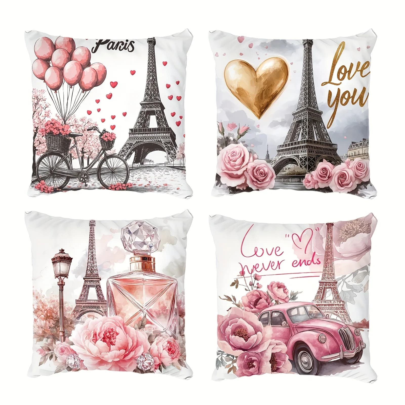 1/4 pieces Paris Romance: Loyalty Themed Eiffel Tower and Love For Decoration of Valentine's Sofa Bed Liner