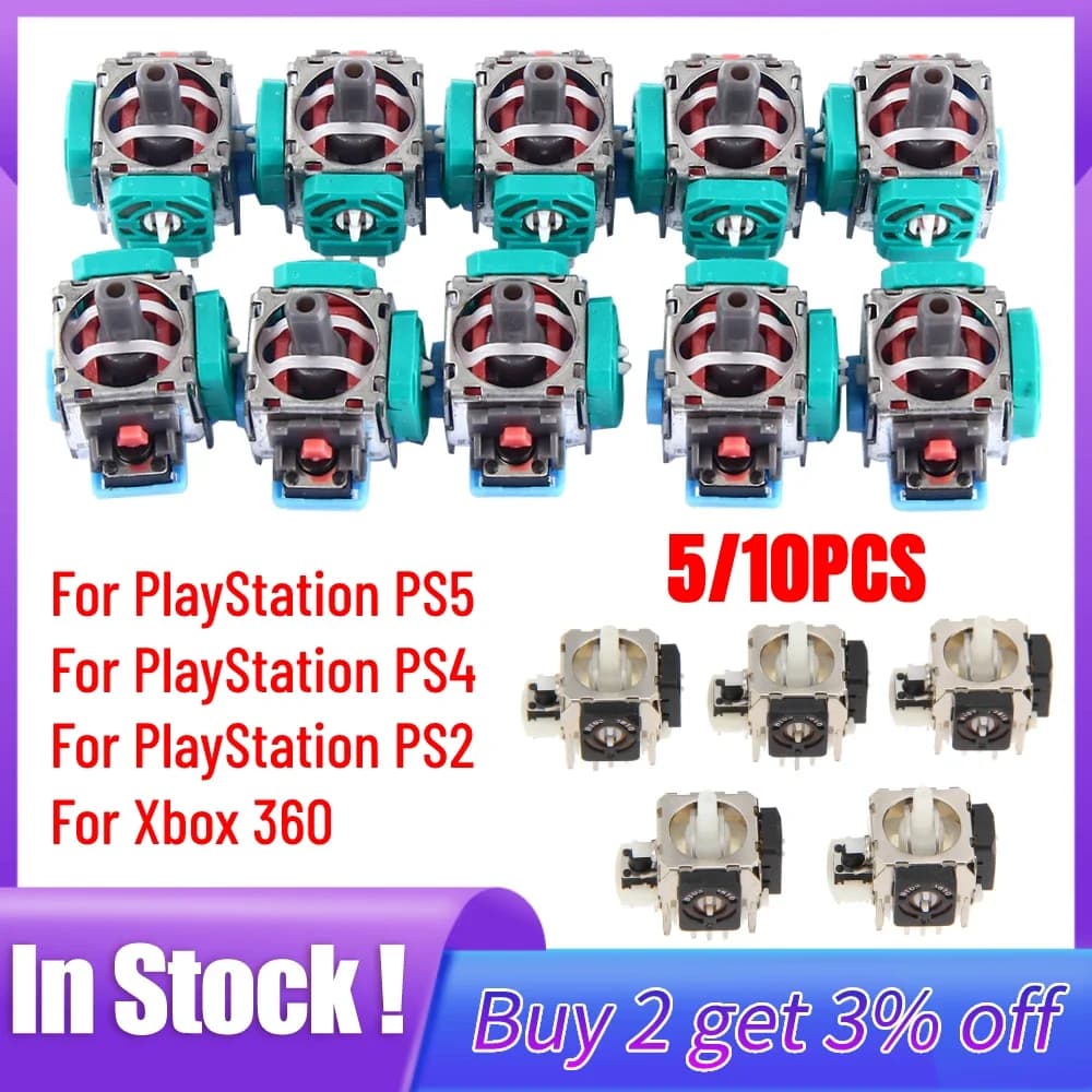 10/5pcs 3D Joystick Analogico Stick Modulo Sensore Potenziometro Thumb Stick Parti di Ricambio per PlayStation PS5/PS4/PS2/Xbox 360