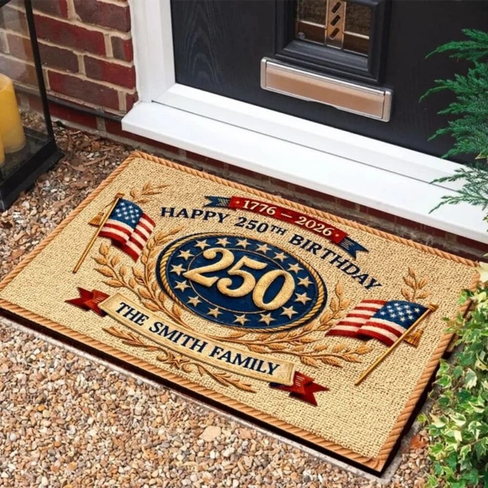 VIKAMA American Independence Day 250th Anniversary Doormat Non-Slip Entrance Welcome Mat Kitchen Bedroom Carpet Home Decor
