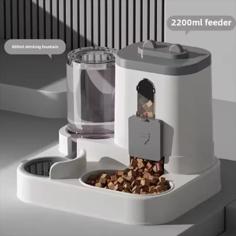 Alimentatore automatico 2 in 1 Ciotola per cibo per cani e dispositivo di alimentazione dell'acqua Distributore di cibo per animali domestici di grandi dimensioni Accessori per ciotole per gattini per cuccioli