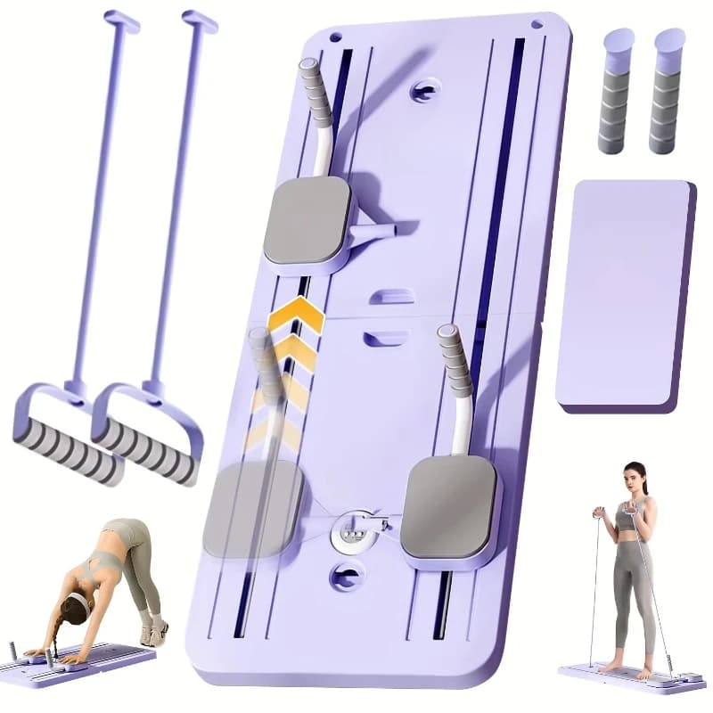 Set Pilates Folding Multifunction 6-in-1 with Timer, Pilates Equipment, Abdominal Roller for Families