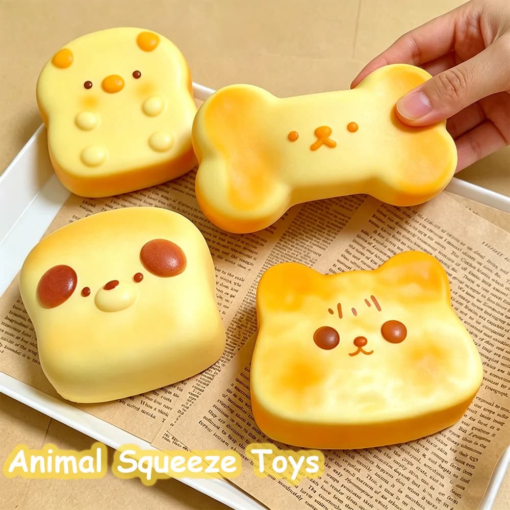 Giocattoli Squishy Morbidi a Lenta Risalita, Simpatici Giocattoli Antistress a Forma di Pane/Osso, Giocattoli Sensoriali Morbidi per Bambini e Adulti