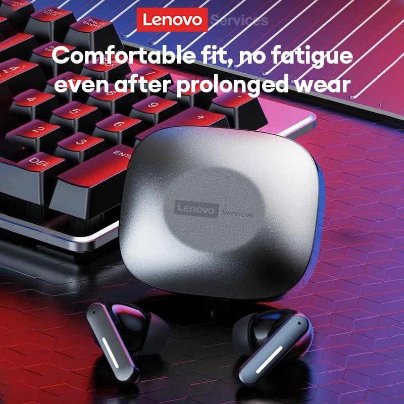 New Lenovo LE209 Update Wireless Bluetooth 6.0 Headset with Noise Cancellation Sports Headphones 30H Long-Term Battery Headphones with Microphone