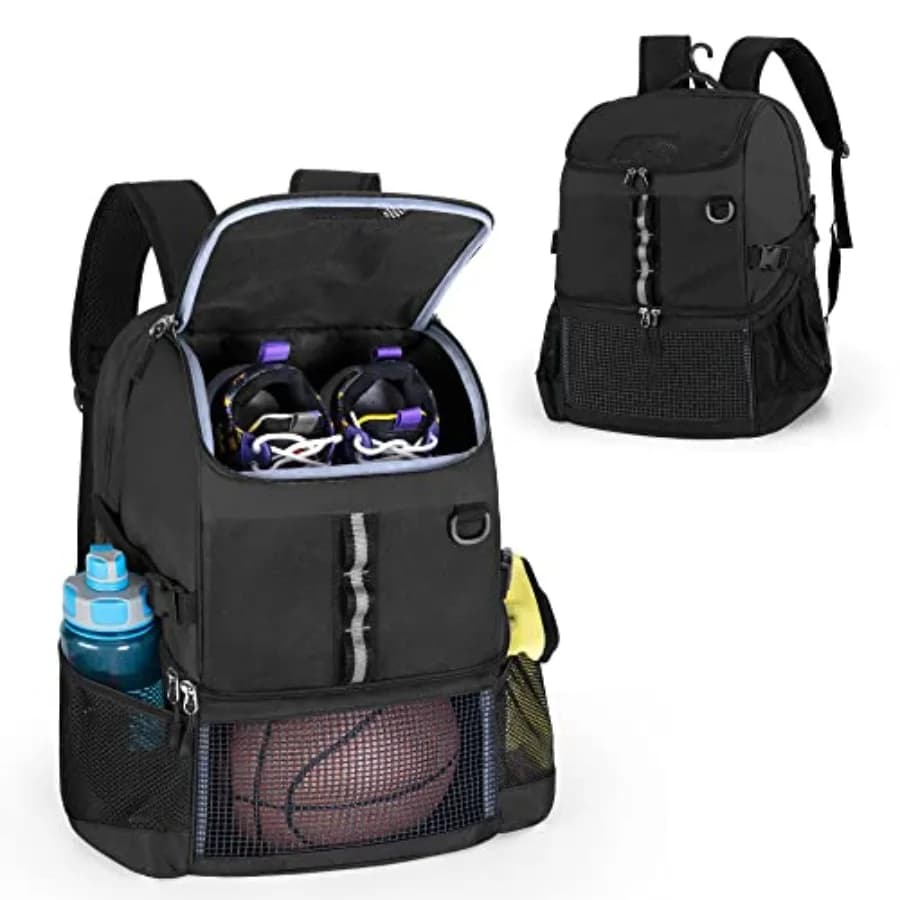 Borsa per Pallacanestro e Attrezzatura da Calcio con Scomparto per Pallone e Scarpe, per Calcio, Pallavolo, Palestra, Viaggi all'Aperto