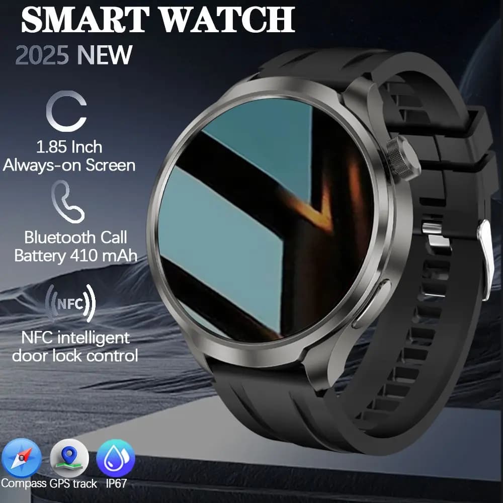 2025 New Smart Watch Men's Compass 1.85 inch 410 mAh Large battery GPS Motion Track Bluetooth call Health monitoring Smartwatch