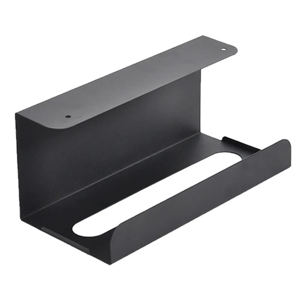 2 Pezzi Porta Fazzoletti da Parete Senza Foratura, Dispenser Carta Igienica da Montare Sopra il Mobile, Organizzatore Tovaglioli per Bagno Cucina Casa (Nero)