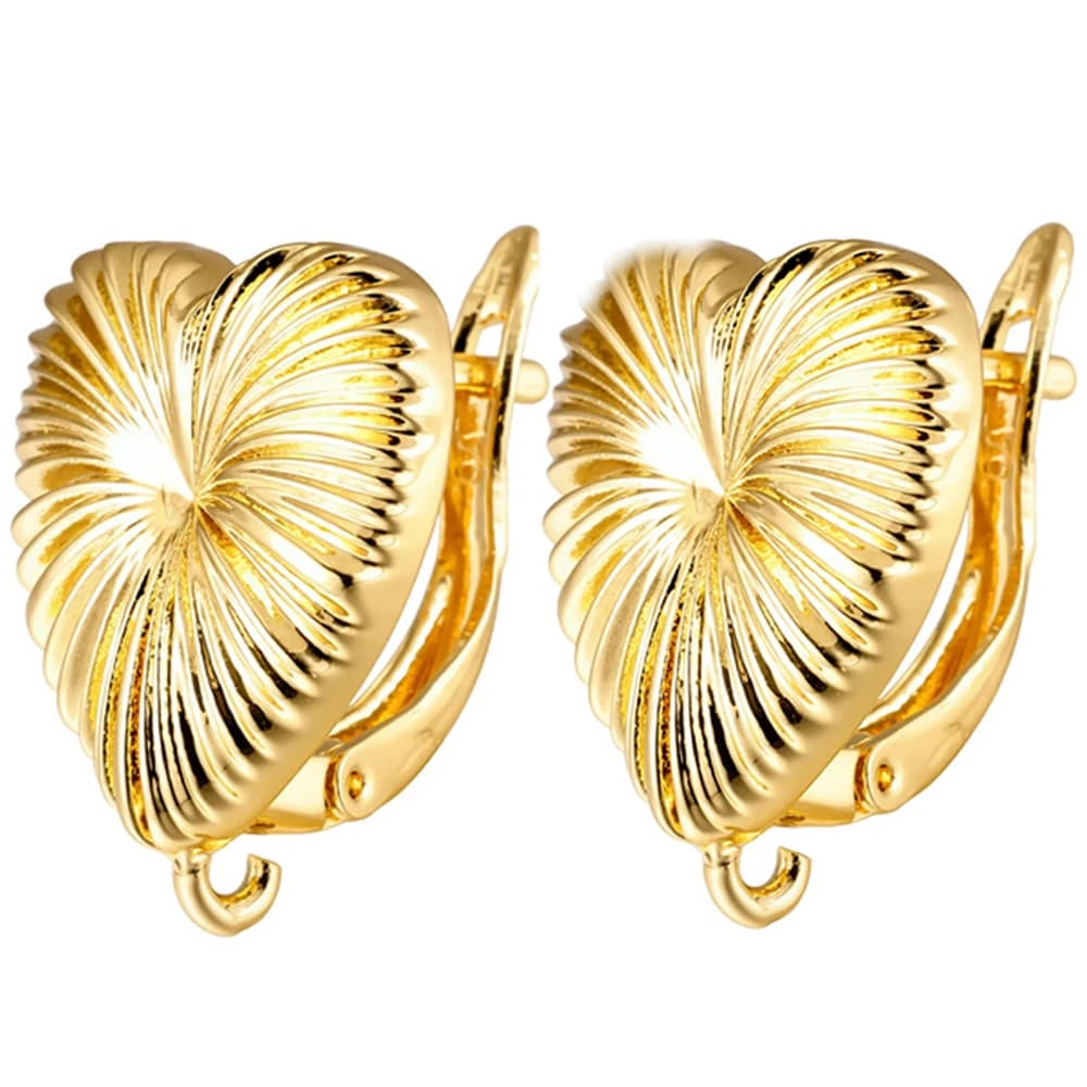 Juya 2Pcs/Lot 18K Gold Plated Decorative Schwenzy Fastener Stitches Anti-Allergy Lock Earring Hooks For DIY Women Earring Making