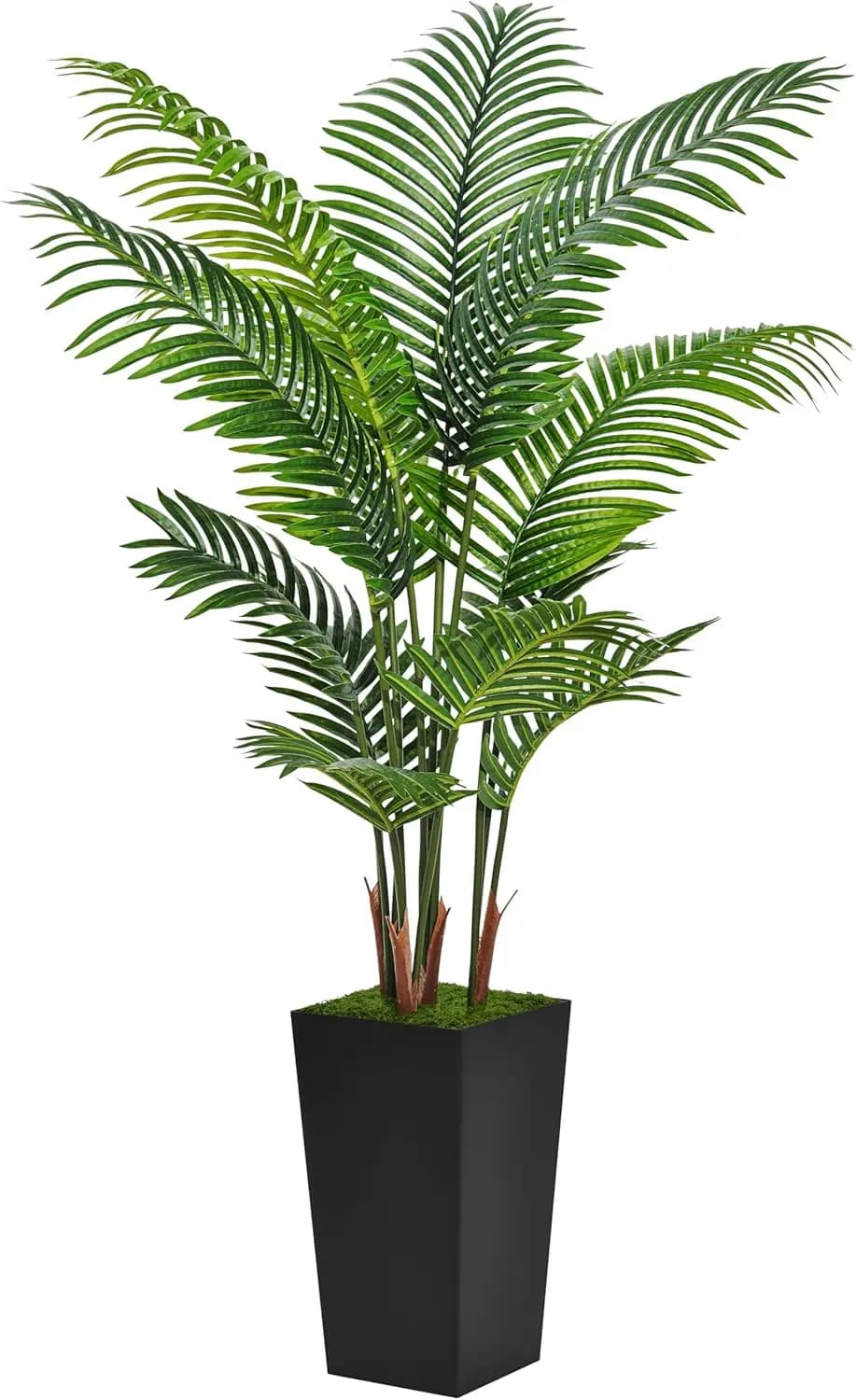 Palma Artificiale da 1,5 m in Vaso Nero - Pianta Tropicale Finta Areca da Pavimento per Arredamento Interno Casa Ufficio Soggiorno