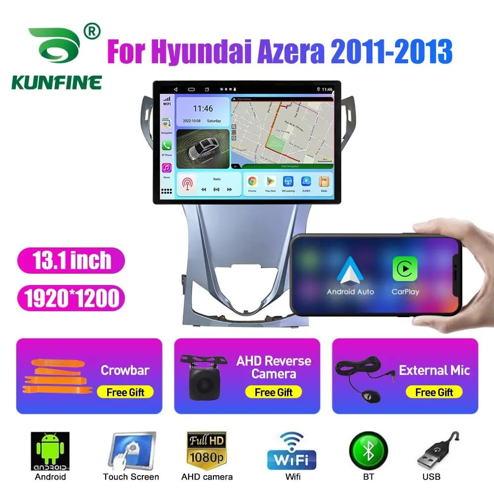 Autoradio da 13.1 pollici Per Hyundai Azera 2011 2012 2013 Auto DVD di Navigazione GPS Stereo Carplay 2 Din Multimediale Centrale Android Auto