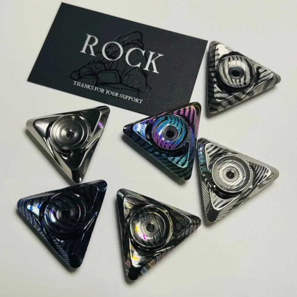 ROCK EDC Ling Guang Zircuti Damasco Fidget Spinner Fidget Giocattoli per adulti Accessori da scrivania Gadget per alleviare l'ansia