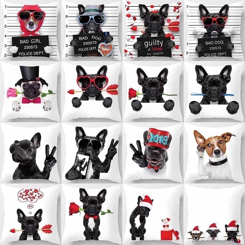 Funny cartoon dog print federa home decorations sofa car pillow (45cm * 45cm)