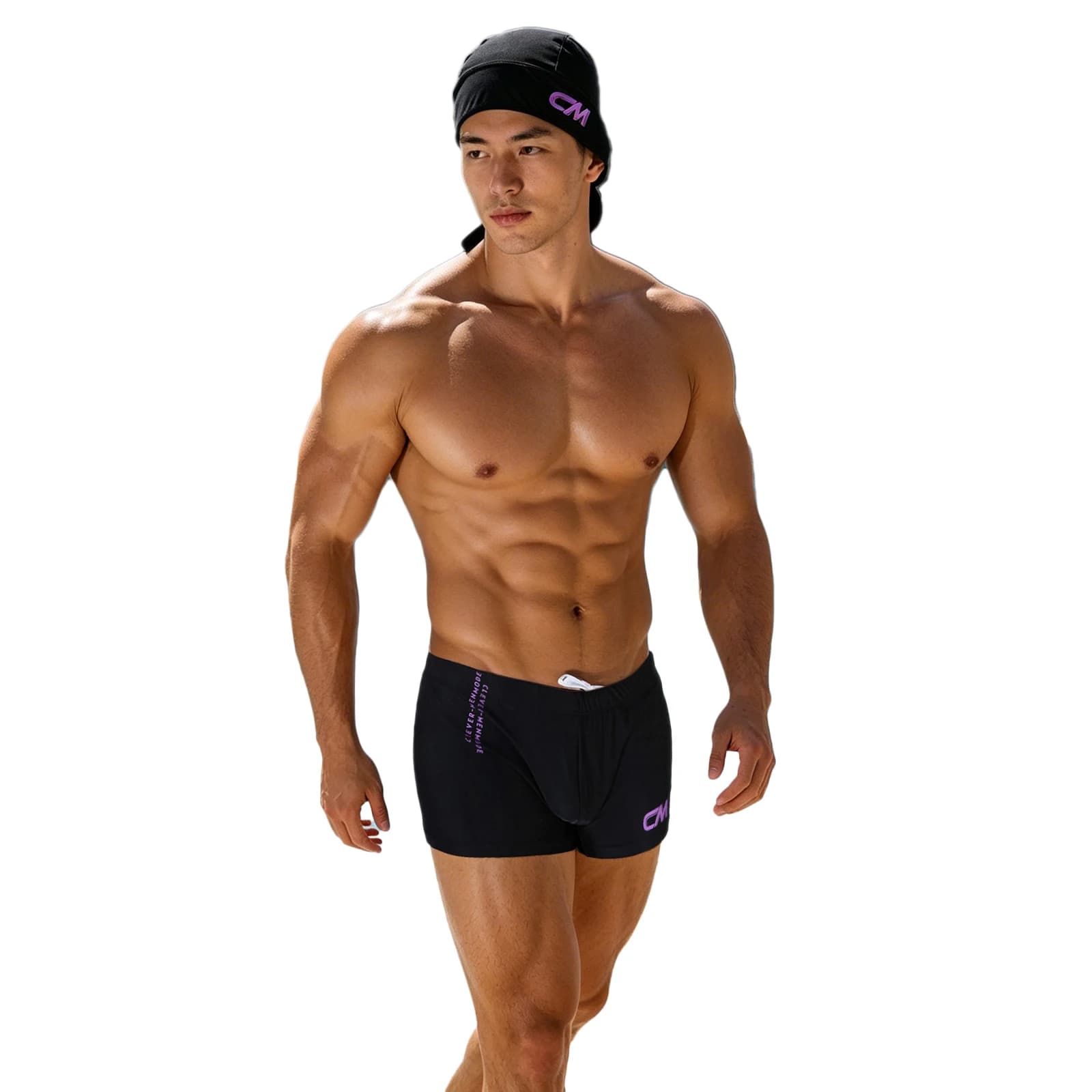 Costume da bagno da uomo con cappuccio coordinato, ad asciugatura rapida, pantaloncini da spiaggia sportivi, boxer da bagno