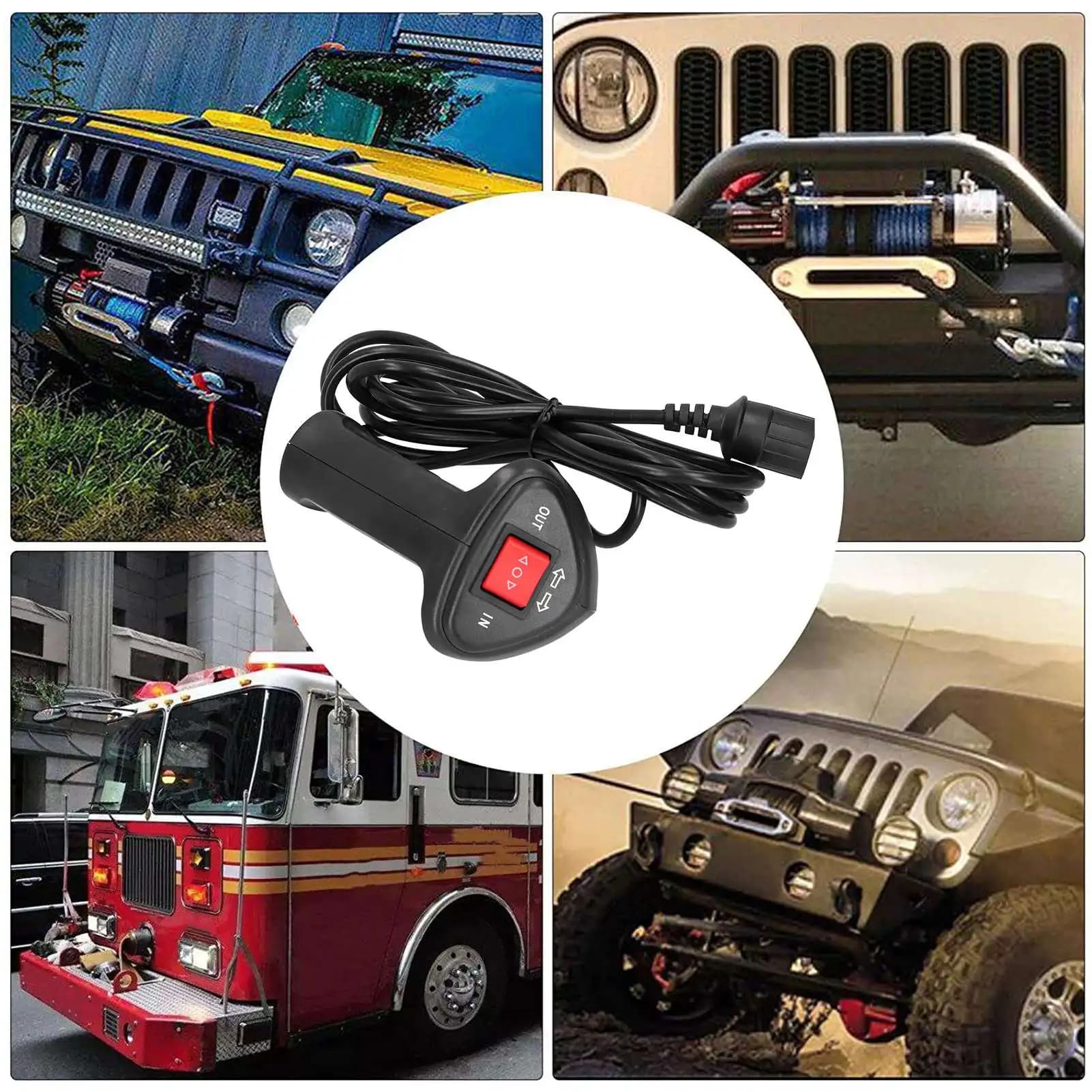 Controller per verricello Controller per verricello elettrico con cavo da 9,2 piedi per telecomando per verricello elettrico per veicoli fuoristrada per auto