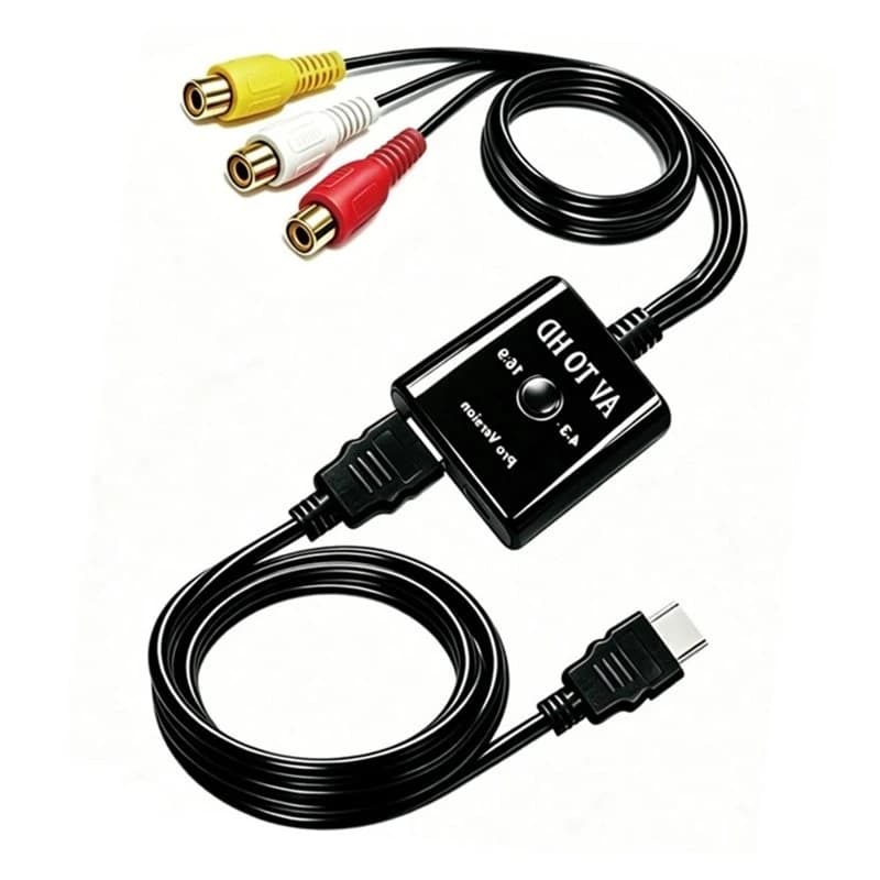 T23C AV Converter 1080P RCA To HDTV CVBS Video Audio Adapter 16:9/4:3 Conversion Compatibility With HDMI-Compatible Cable
