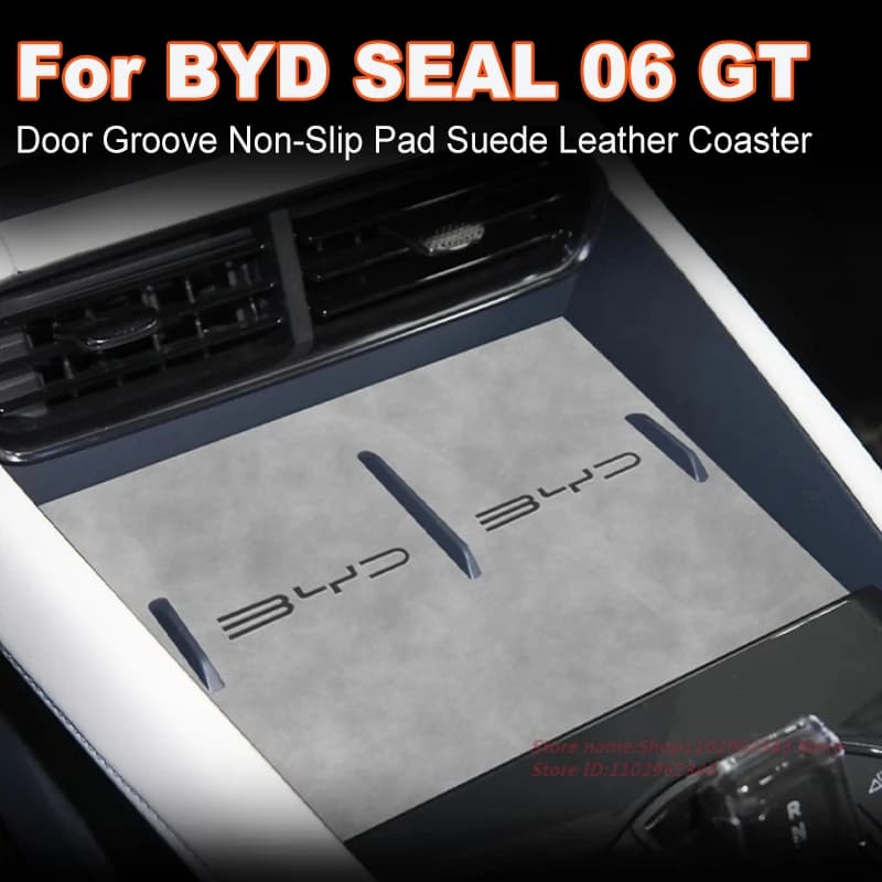 Per BYD SEAL 06 GT 25 Tappetino antiscivolo per tazza Sottobicchiere in pelle scamosciata Tappetino antiscivolo per accessorio modificato con scanalatura per porta interna auto