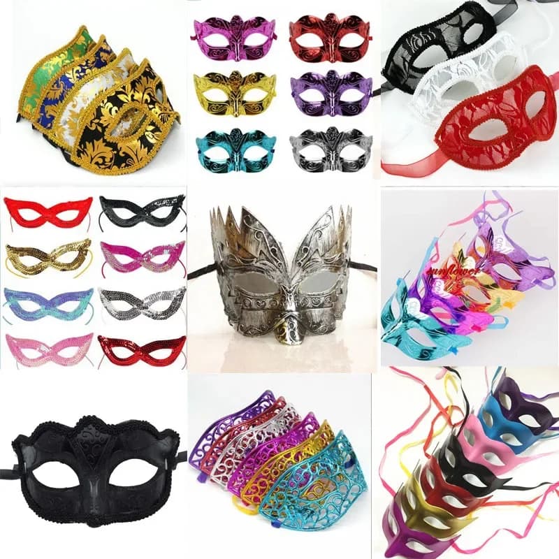 10 pezzi donna uomo maschera di piume veneziane maschere da ballo per feste decorazione spaventosa Pasqua Cosplay compleanno Halloween matrimonio festival