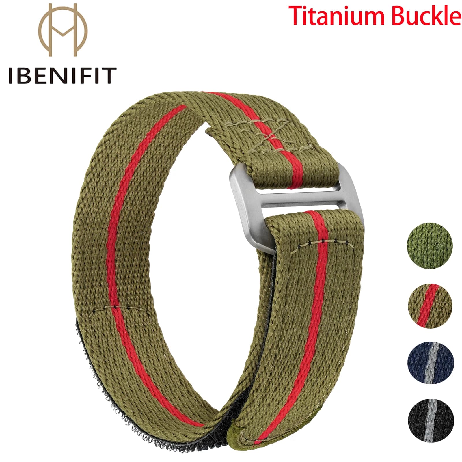 IBENIFIT Titanium Buckle Nylon Strap 20mm 22mm High Quality Watch Band Sports Fabric Wristband Universal Bracelet for Men Women