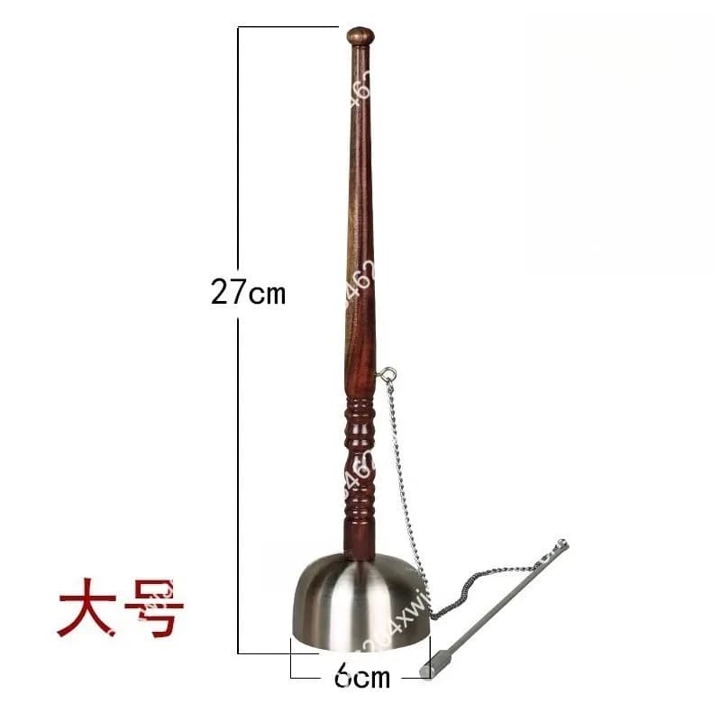 Antique Copper Singing Bowl Wooden Handle, Handcrafted Meditation Instrument for Home Decor Gift