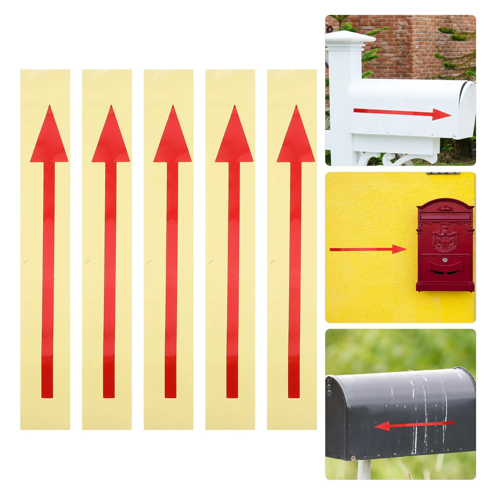 5Pcs Large Reflective Arrow Stickers Mailbox Marking Self-Adhesive Waterproof Outdoor Directional Signs Nighttime Guidance