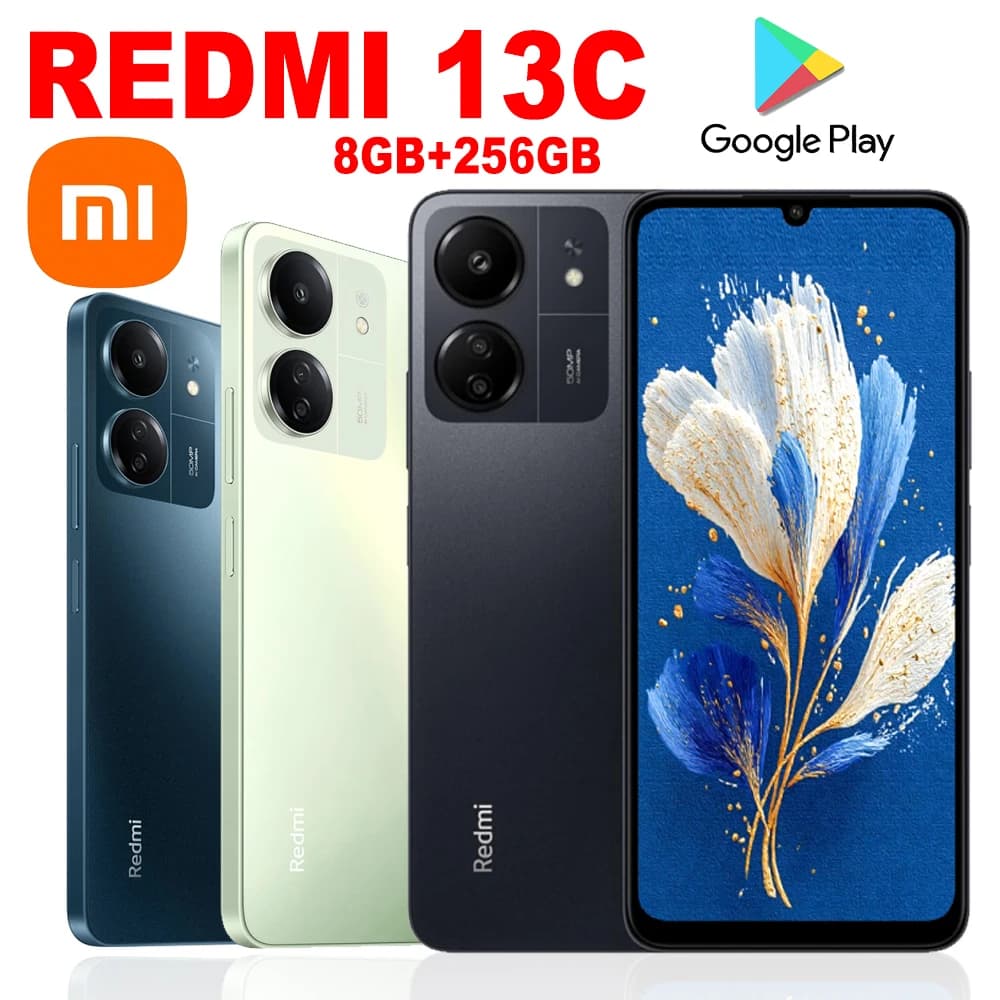 XIAOMI REDMI 13C smartphone originale alla moda 8GB+256GB/GPS/NFC/batteria a lunga durata da 5000 mAh