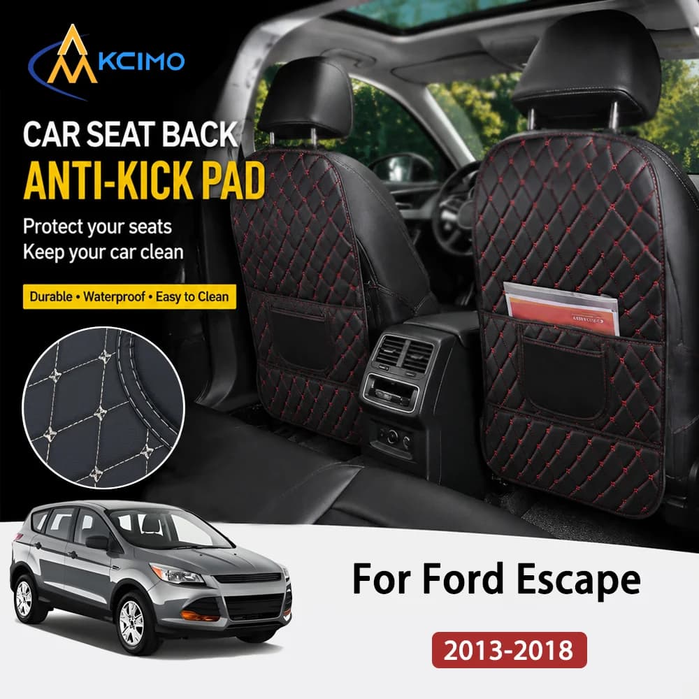 Superior Seat Anti Kick Pad for Ford Escape 2013-2018 PU Leather Car Anti-Kick Mats Auto Seat Back Protector Cover Durable Pads