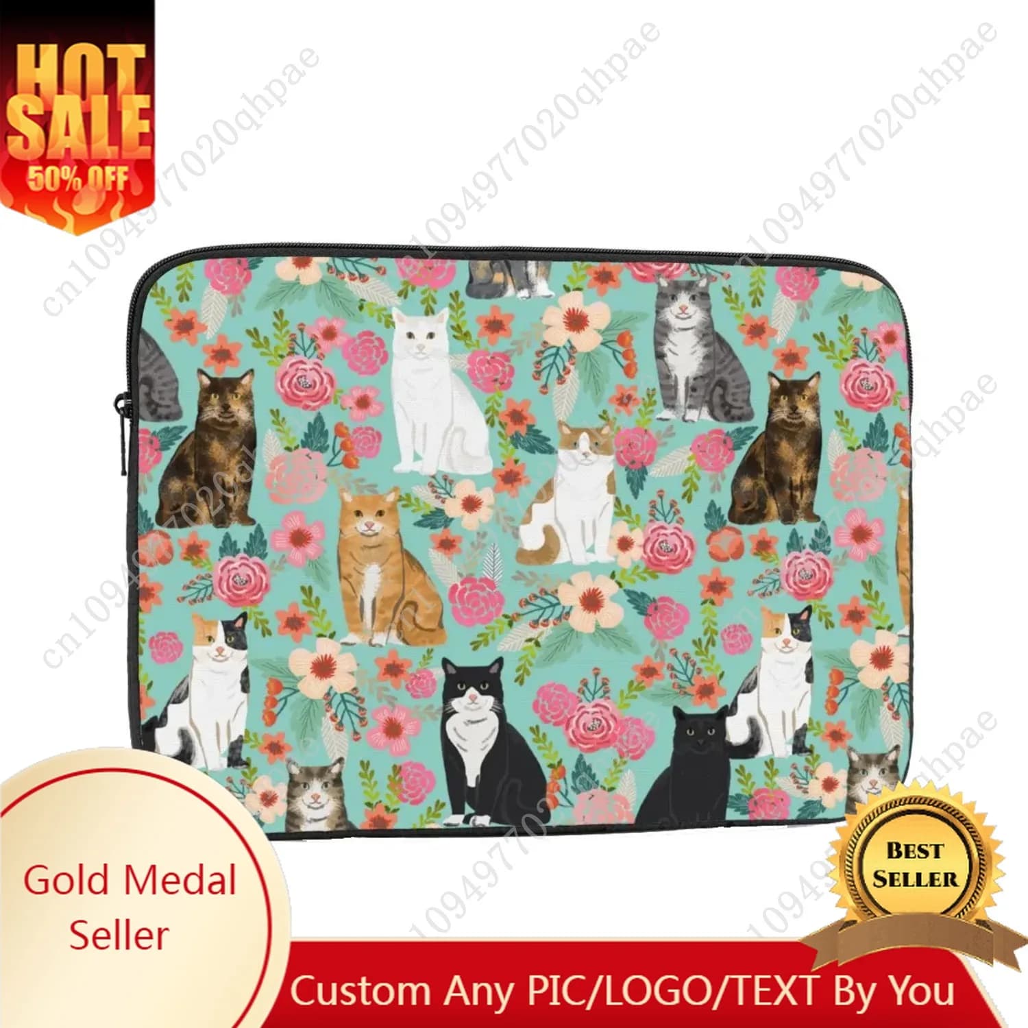 Custodia per notebook per laptop Custodia per gatti Vintage Florals Custodia per tablet Animal 10 12 13 15 17 pollici Custodia antiurto