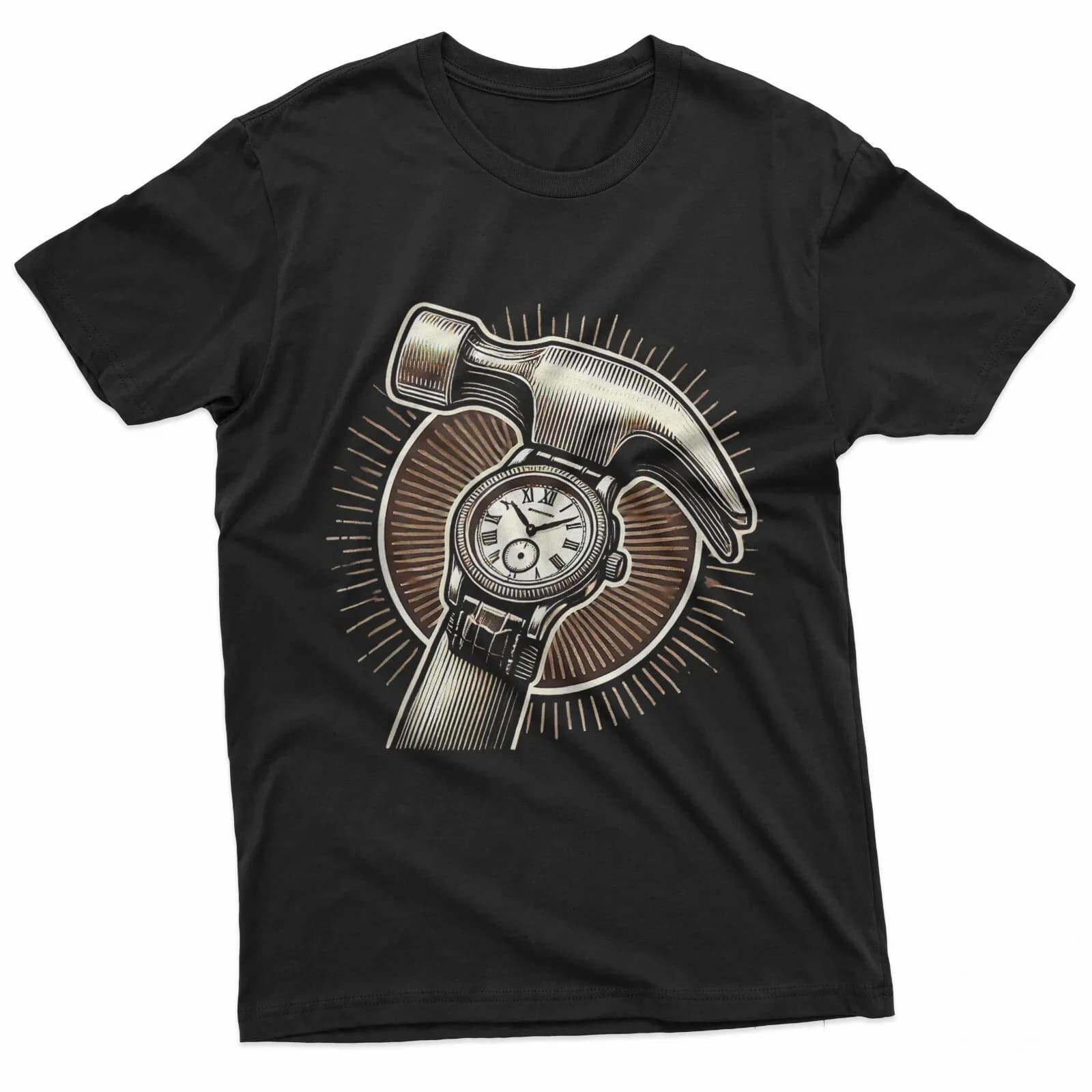 $Divertente maglietta vintage in stile martello a artiglio con orologio