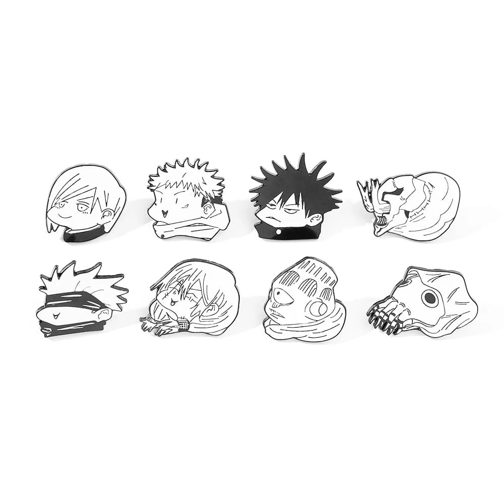 8 Pezzi Spilla Anime Cartoon Creativa Jujutsu Kaisen, Distintivo in Metallo Smaltato, Gioielli, Accessori per Abbigliamento e Zaini, Regalo