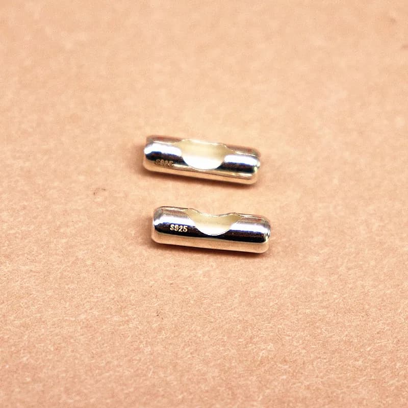 Chiusura con connettore a catena a sfera in argento sterling massiccio 925 da 1 pezzo per collana, braccialetto, creazione originale di gioielli fai da te