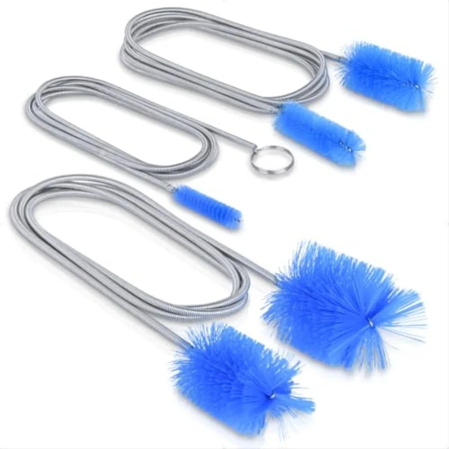 Flexible Long Drain Brush Set, Premium 3 Piece Kit with Double Ended and Stainless Steel Tube Cleaning Brushes for Ultimate Kit