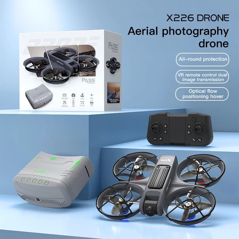 （NEW）X226 Toy Remote Control Flying Mini Portable Drone Smart Hover Helicopter 360° Flip Remote Control Quadcopter Wear VR