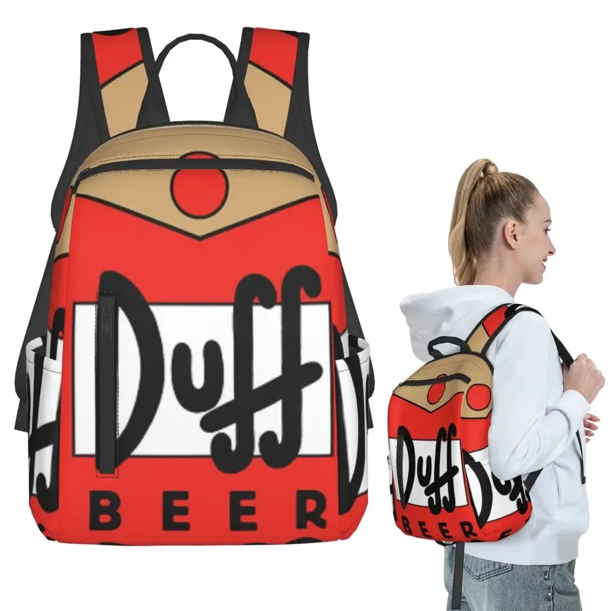 Zaino Duff Beer per studenti, ragazzi e ragazze, borsa per libri, borsa da scuola per bambini, borse a tracolla per laptop per uomini e donne