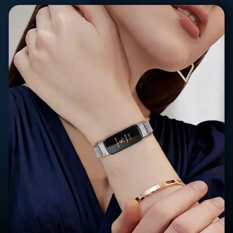Exquisite Fashion Stainless Steel Magnetic Bracelet 14mm for Fitbit Inspire 3 Men Women Daily Matching Watch Strap Accessories