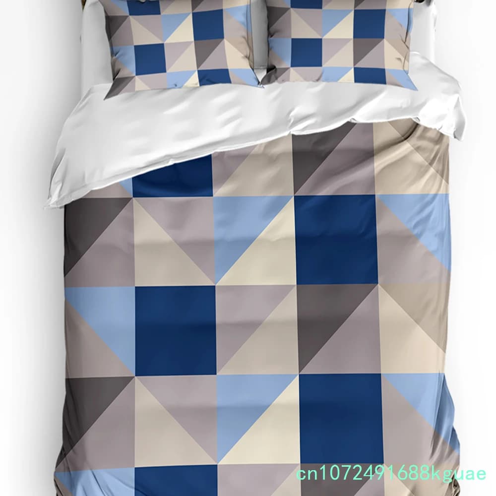 Geometric Triangle Duvet Cover With Pillow Case Custom 3pcs Bedding Set Quilt Cover Double Bed Home Textile